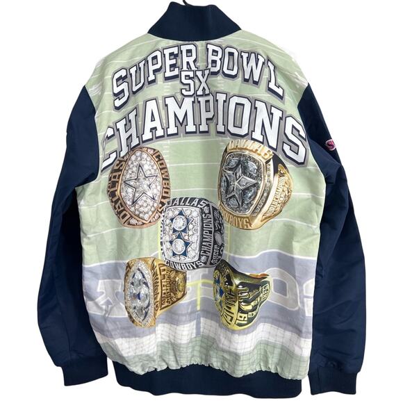 Dallas Cowboys Men's 5x Championship Jacket Super Bowl Chalkline Style - Large - Picture 1 of 8